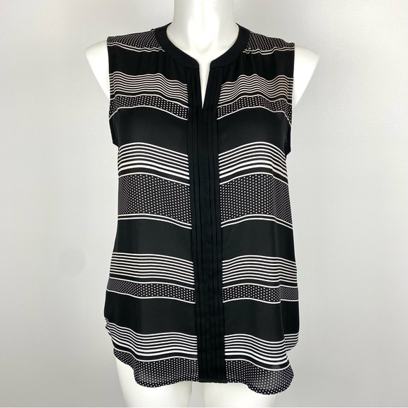 Chico's Tops - Chico’s Black & White Striped Tank Top Blouse Lightweight Sheer L